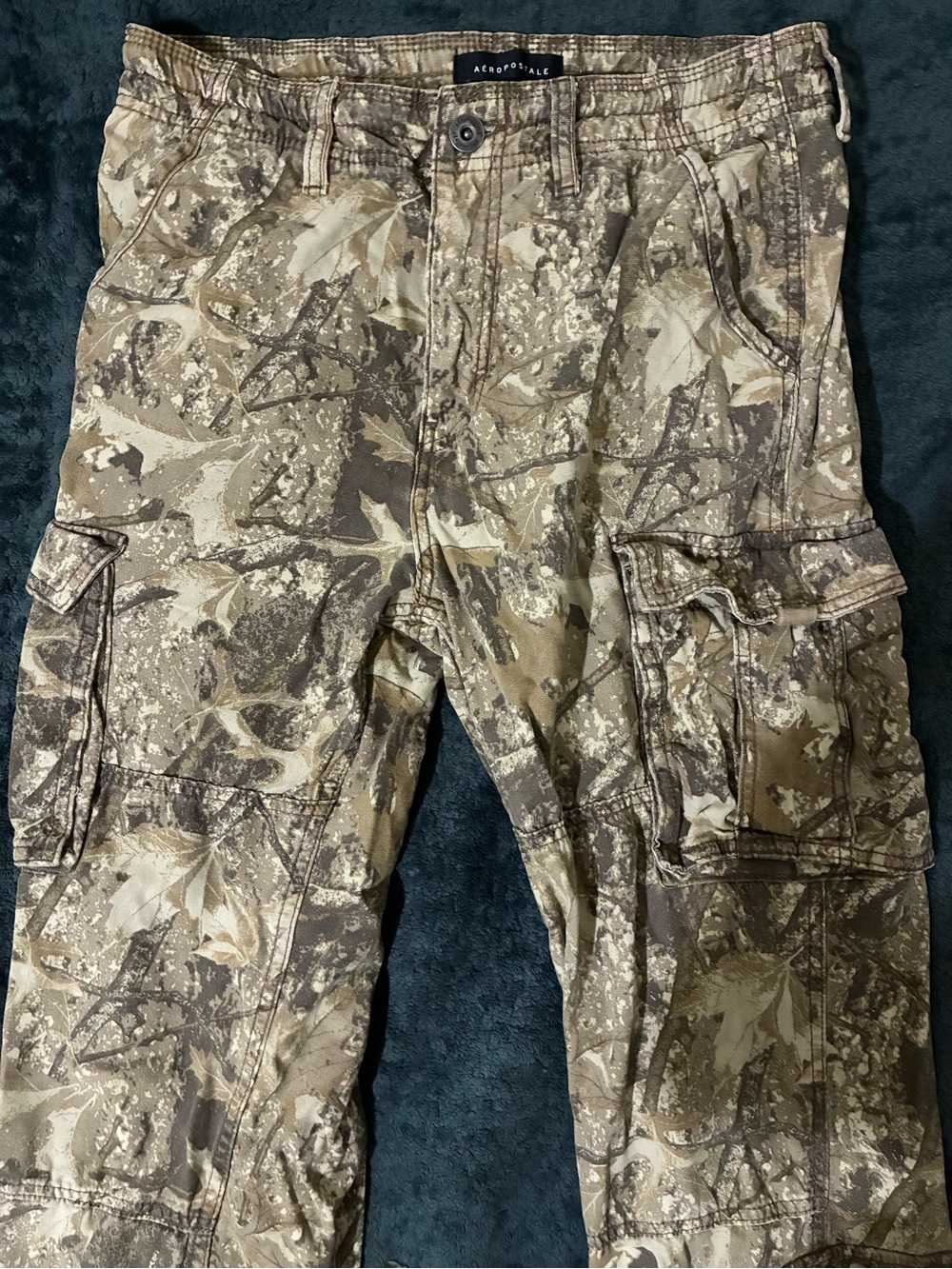 Aeropostale Men's Tan & Brown Camouflage Cargo Pants